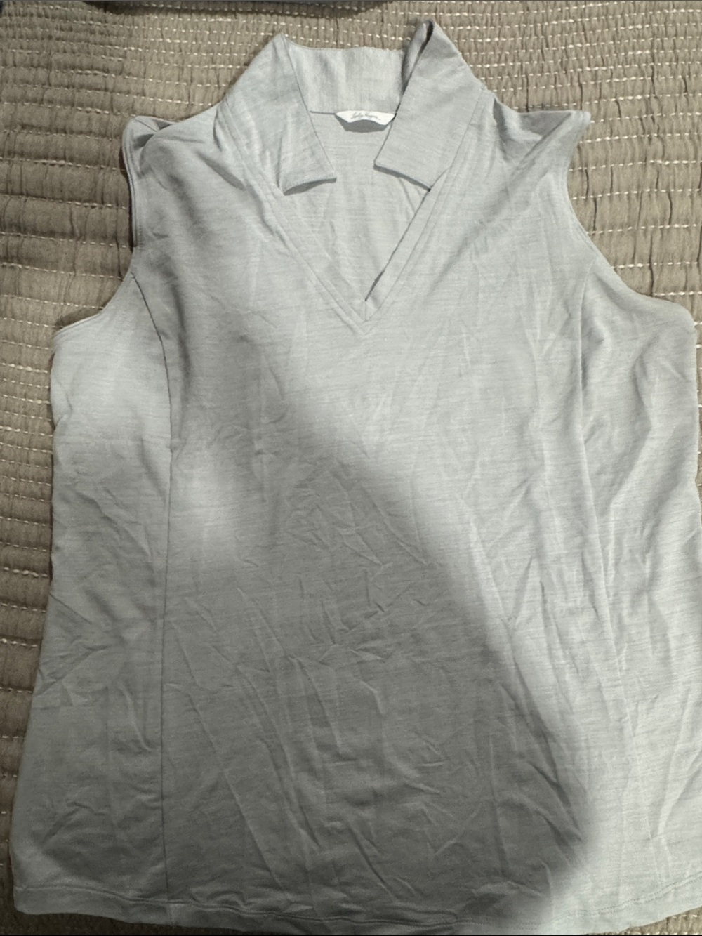 Lady Hagen Light Gray Sleeveless V-Neck Tank Top